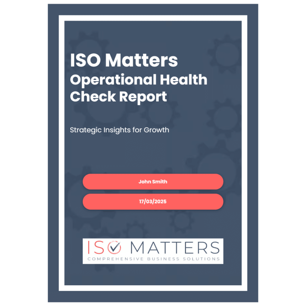 Image of the cover page of the ISO Matters Operational Health Check Report.